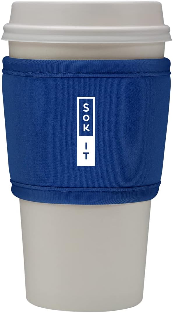 Sok It HotSok Coffee & Tea Reusable Insulated Neoprene Cup Sleeve (Dark Blue)