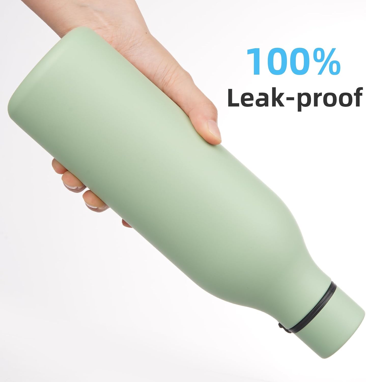 Insulated Water Bottle with Strap,25 oz Double Wall Stainless Steel Vacuum Bottles Metal Water Flask,Macaron Green