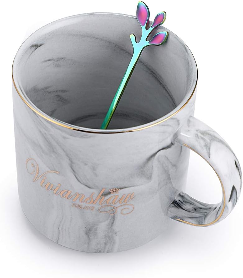 AnSaw Elegant Rainbow Leaf Coffee Spoons - 10-Piece, 4.7" Mini Stainless Steel Espresso & Dessert Tea Spoons, Perfect for Demitasse & Small Servings