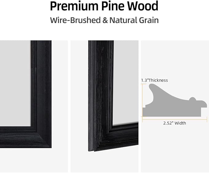 30" x 36" Rustic Wooden Framed Wall Mirror - Image 4