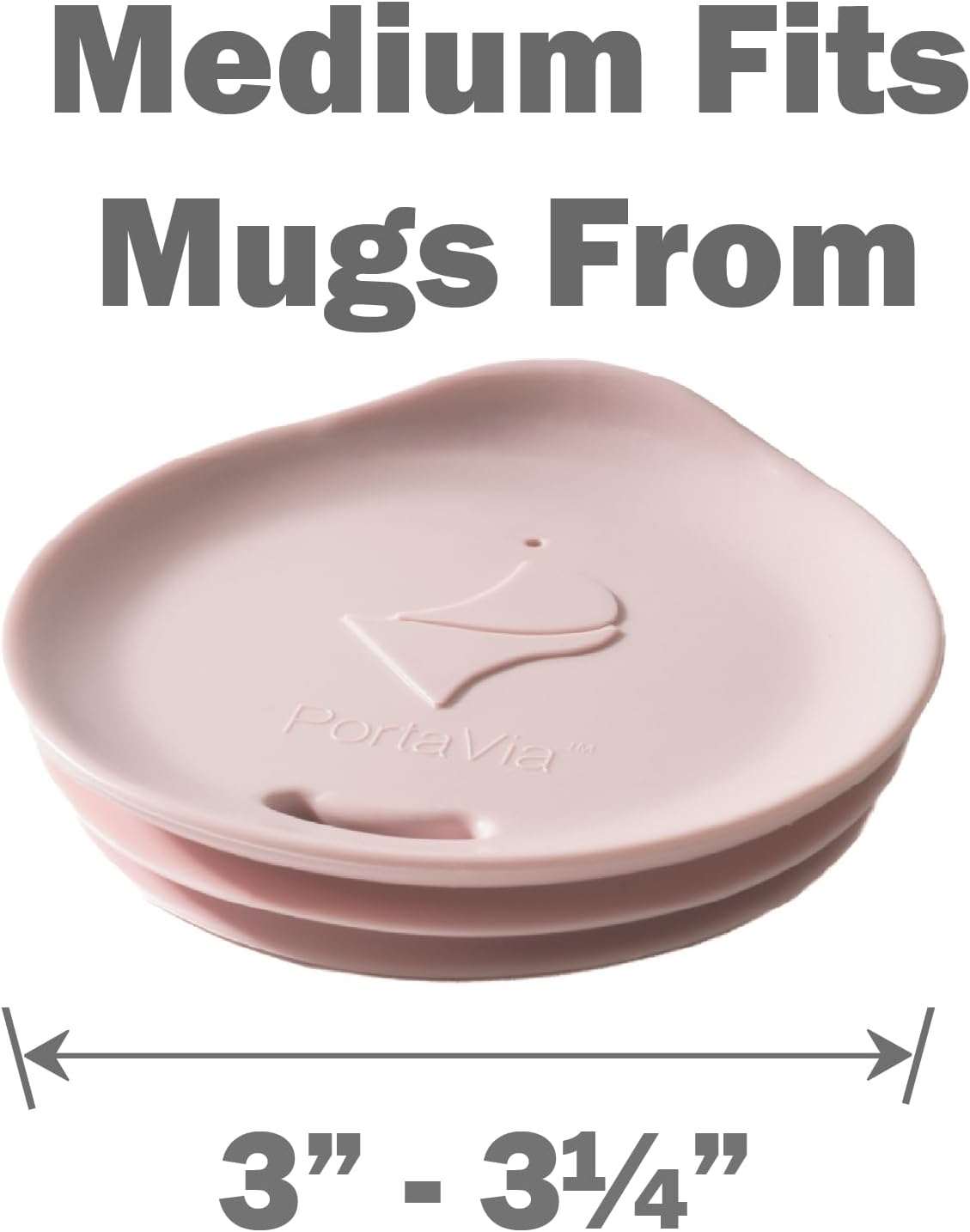 Reusable Coffee Cup Silicone Lid – Fits Most Tumbler, Water Bottle, & Ceramic Coffee Mug Between 3"-3¼" – Dishwasher-Safe Travel Mug Lid keeps your beverage in your mug (Medium - Pink)