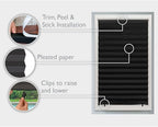 Redi Shade No Tools Original Blackout Pleated Paper Shade Black, 6 Pack - Image 2