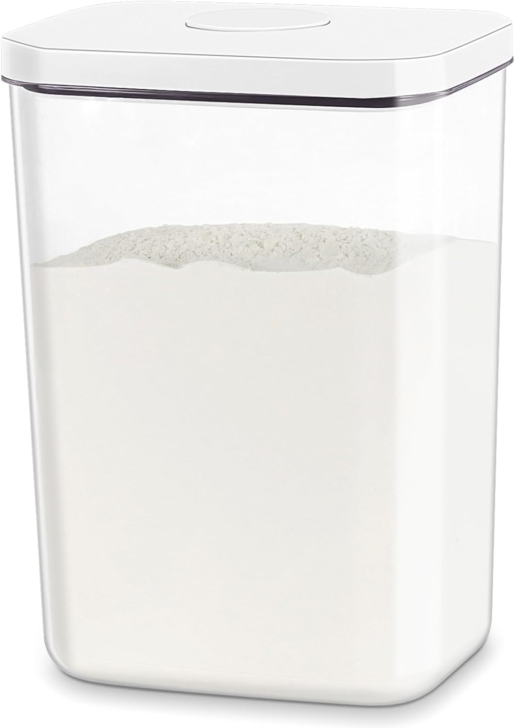Airtight Flour Rice Storage Container with Pop-up Lid - 6 Qt | 11 Lbs Crystal-Clear Plastic Bread Container, Tall and Slim Storage Bin Fit for Kitchen Pantry Organization