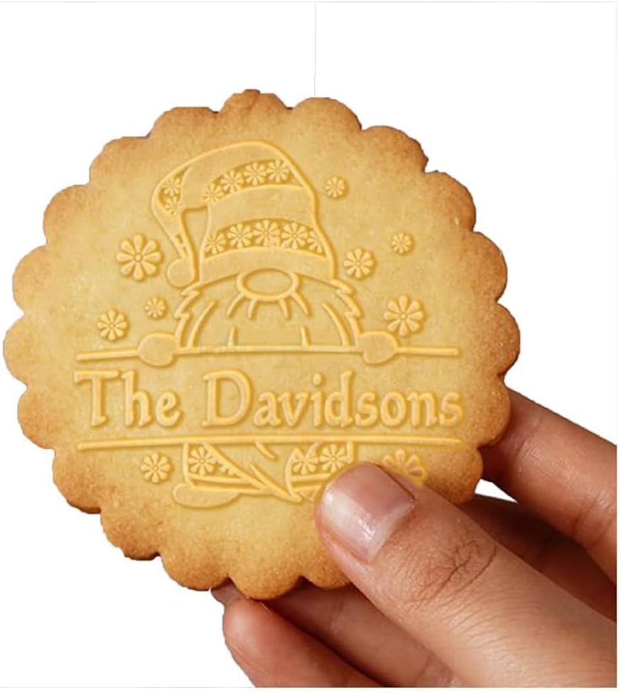 2025 Personalized Christmas Cookie Stamp Unique 3D Embossed Design Fun Tool for Baking Art (E)