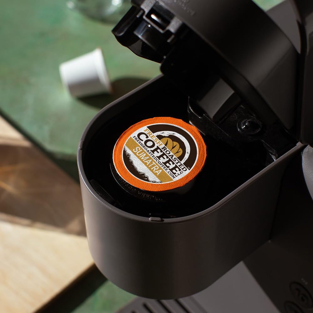Fresh Roasted Coffee, Sumatra Mandheling |100% Single Origin | Medium Roast, 24 Pods for K Cup Brewers