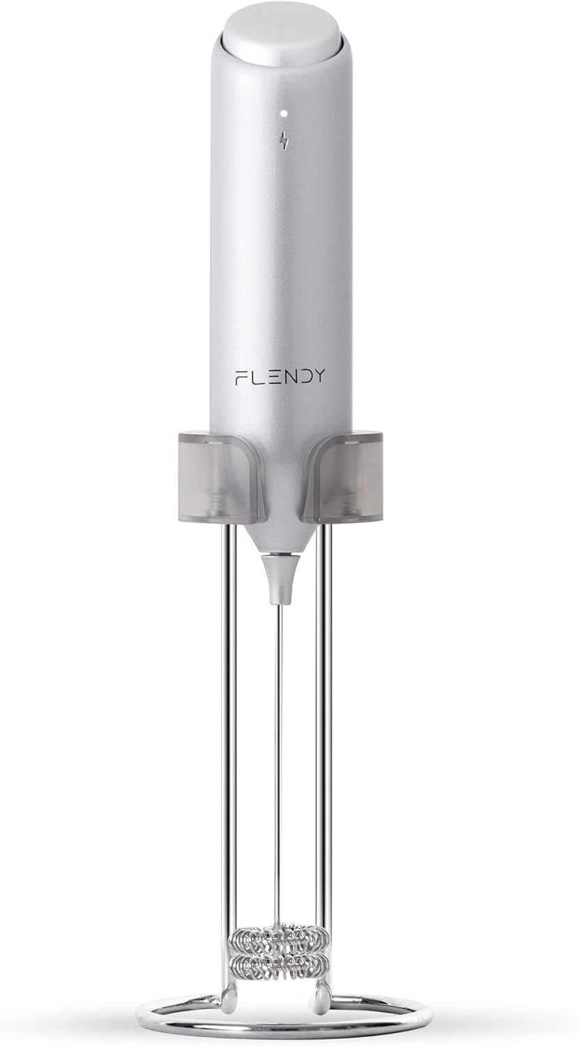 Rechargeable Milk Frother Handheld With USB-C Charging Stand, Electric Drink Mixer, Mini Whisk for Coffee, Matcha, etc