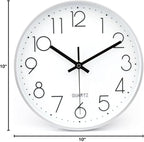 jomparis 10 Inch Silver Wall Clock Battery Operated Silent & Non-Ticking Wall - Image 6