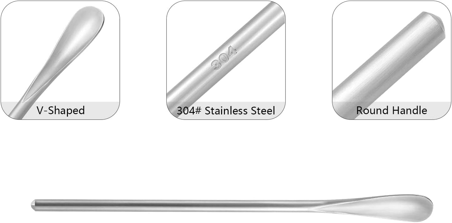 8-Pack6.2" / 15.8cm Stainless Steel Long Handle Stirring & Mixing Spoon – Reusable Bar Tool for Coffee, Tea, Iced Drinks & Cocktails