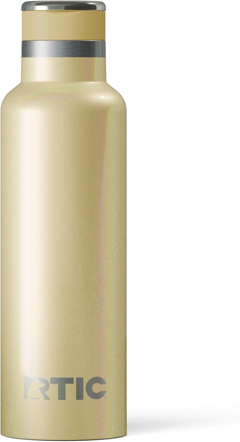 RTIC 20oz Journey Bottle Metal Stainless Steel Vacuum Insulated, BPA Free, Reusable, for Water, Hot and Cold Drinks, Travel, Sports, Camping, Sunlight Glitter
