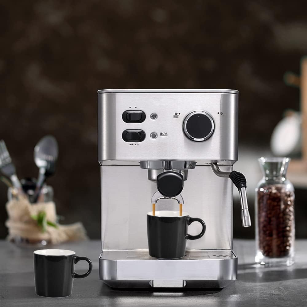 homEdge Mini Procelain Espresso Cup, 4 Ounces / 120 ml Tiny Ceramic Coffee Mugs Demitasse for Espresso, Tea- Set of 6, Black