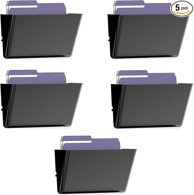 MINDEPOT 5 Pack hanging wall file Black by MINDEPOT