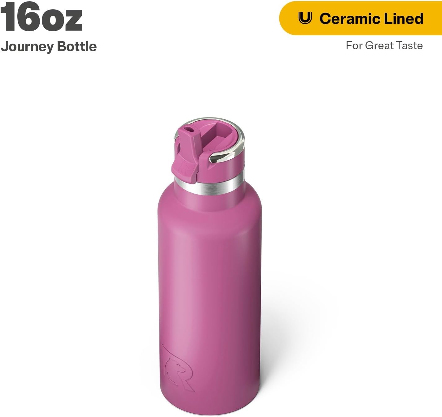 RTIC 16oz Journey Bottle Metal Stainless Steel Vacuum Insulated, BPA Free, Reusable, for Water, Hot and Cold Drinks, Travel, Sports, Camping, Orchid