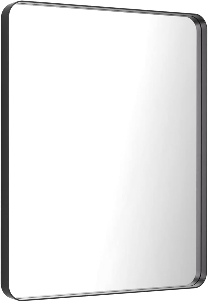 LOAAO 30X36 Inch Black Metal Framed Bathroom Mirror - Image 3