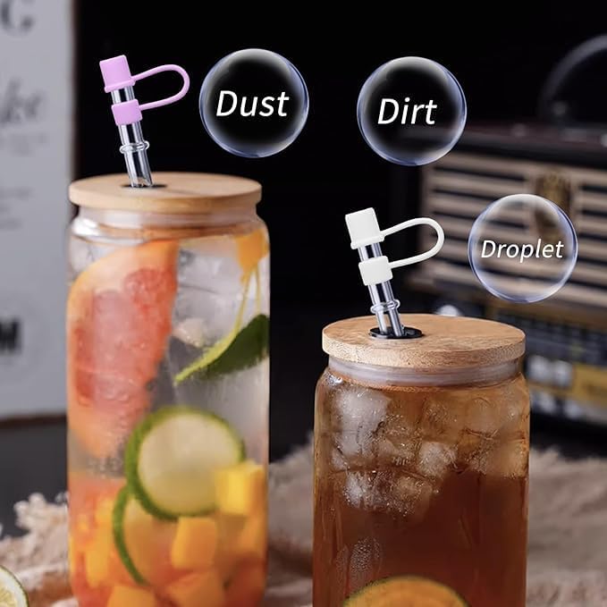 Straw Covers for Stanley, Straw Toppers for 10mm Straws 30OZ/40OZ Stanley Tumblers, Food Grade Silicone. (5pcs-Basic-Orange)