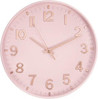 HZDHCLH Pink Wall Clocks Battery Operated, 12 inch Silent Non Ticking Modern by HZDHCLH