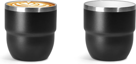 4oz Espresso Cups, Insulated Espresso Cups Set of 2, Expresso Shots Cup, Stainless Steel Shot Glasses for Coffee, Portable Espresso Travel Mug for Camping