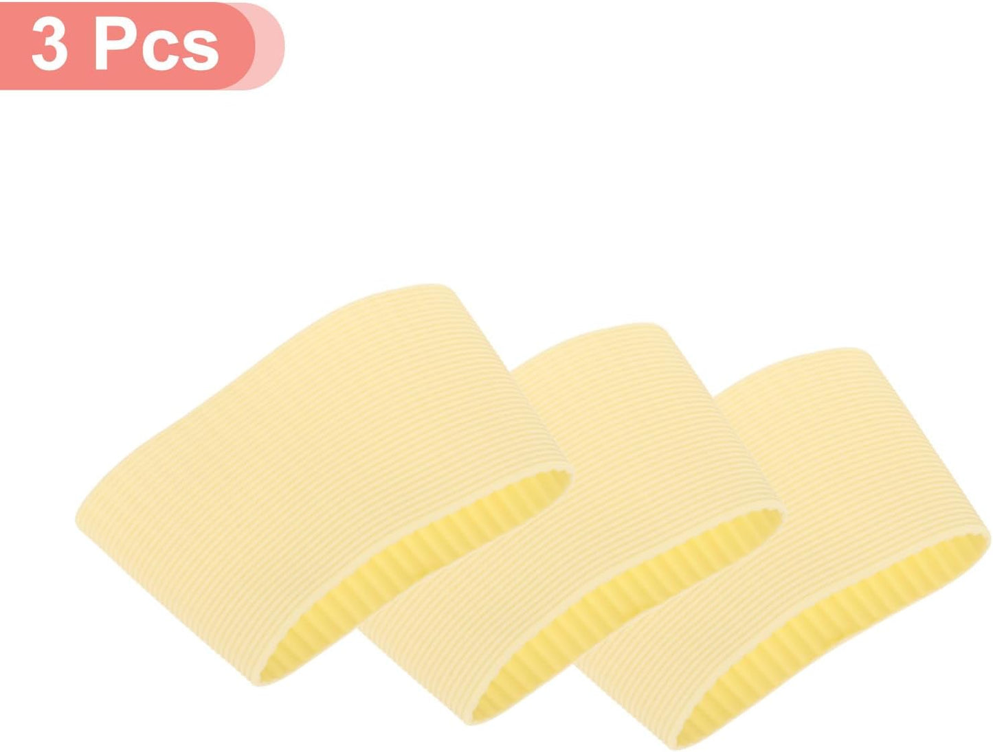 uxcell 3Pcs Coffee Cup Sleeve, Silicone Cup Sleeve Non-slip Glass Water Bottle Mug Sleeves Yellow