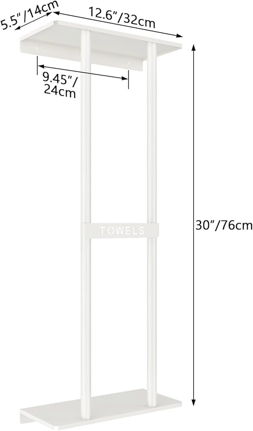 STWWO Wall Towel Rack for Rolled Towels, Towel Storage for Small Bathroom Can - Image 6
