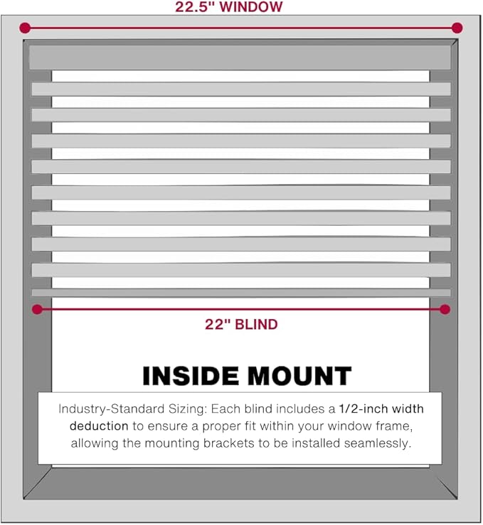 LOTUS & WINDOWARE Cordless 1" Vinyl Blind, 22.5" x 24", Room Darkening - Image 4