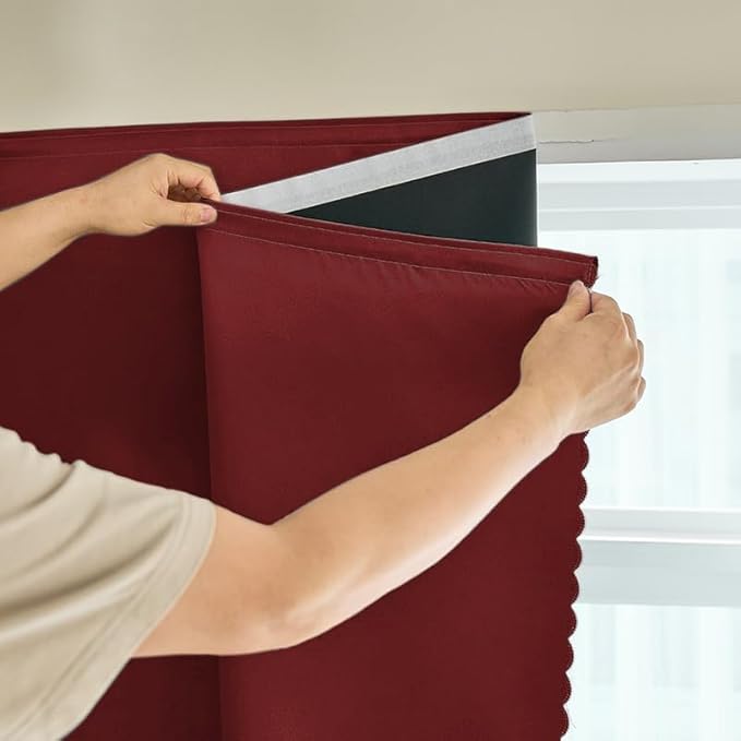 AJAZZ 100% Window Blinds Blackout Portable Blackout Curtains Adhesive Curtains by AJAZZ