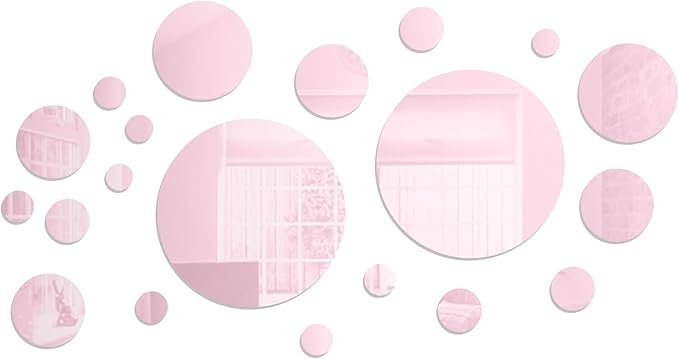 Shappy 32 Pcs Acrylic Mirror Wall Stickers Removable Round Wall Decal Circle by Shappy
