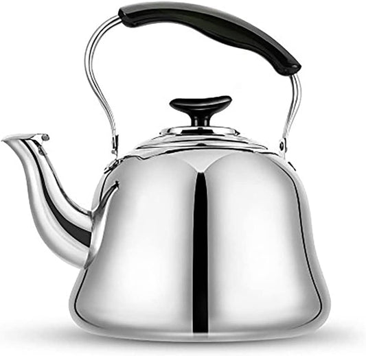 2L Whistling Stovetop Tea Kettle - Food Grade Stainless Steel Teapot with Fast Boil, Wide Mouth, Anti-Scalding Handle, Ideal for Stove Top – Perfect for Tea, Coffee & Hot Water