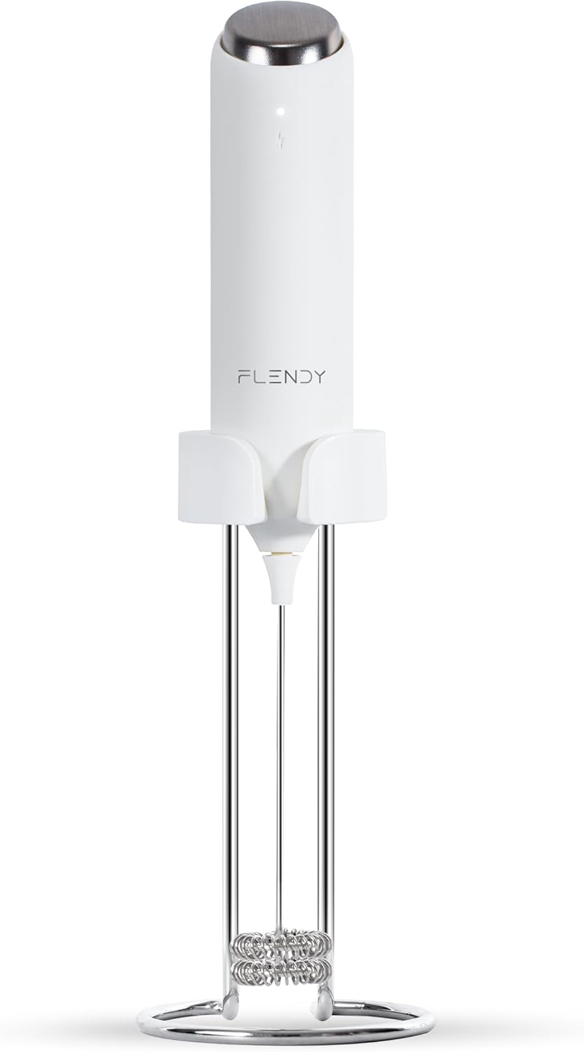 Rechargeable Milk Frother Handheld, Coffee Frother Handheld with USB-C Charging Stand, Electric Drink Mixer Handheld, Mini Electric Whisk Frother for Coffee, Matcha, etc