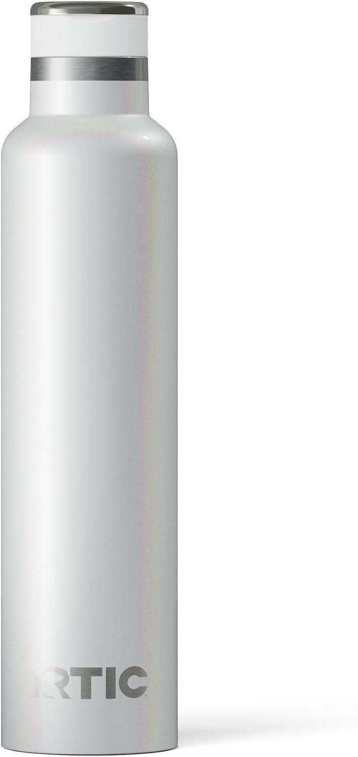 RTIC 26oz Journey Bottle Metal Stainless Steel Vacuum Insulated, BPA Free, Reusable, for Water, Hot and Cold Drinks, Travel, Sports, Camping, White Glitter