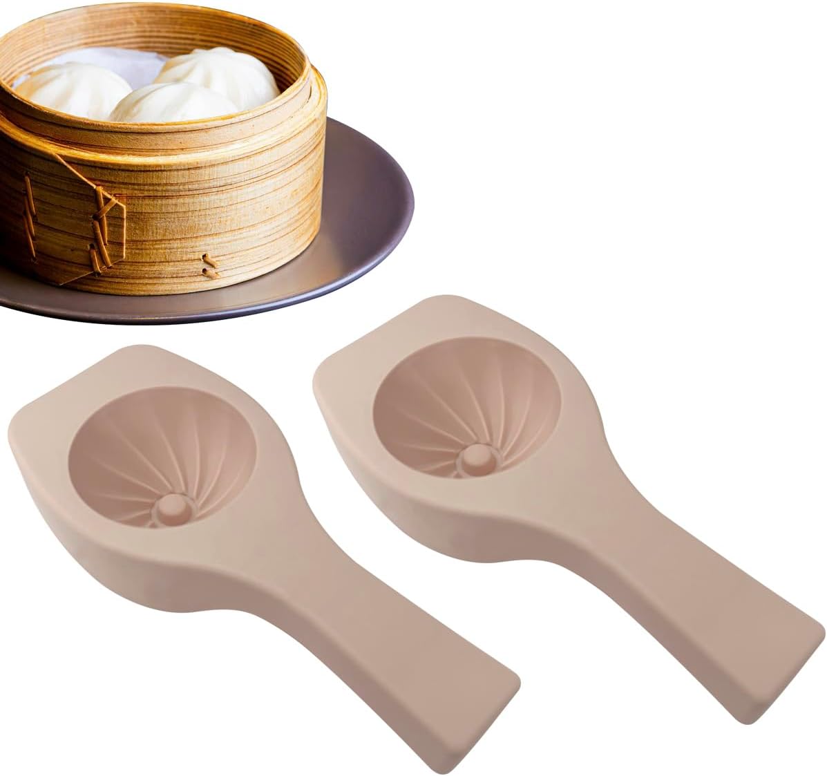 2Pcs DIY Steamed Bun Mold,Chinese Cake Cookie Stamp Baozii Maker for Home Kitchen Baking Cooking