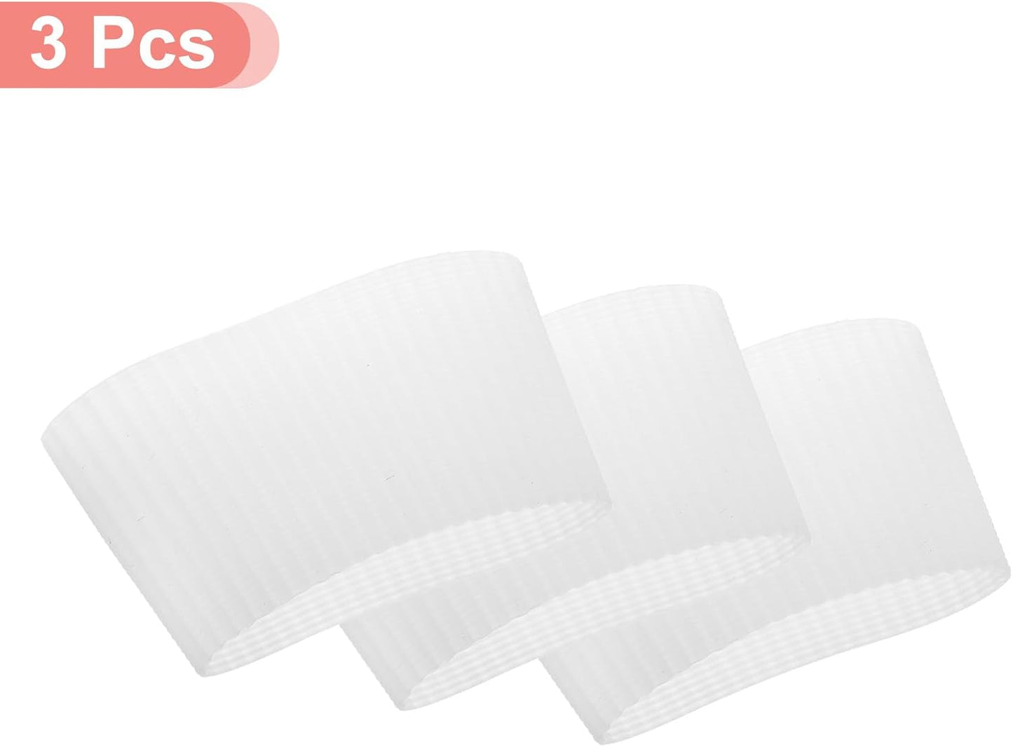 uxcell 3Pcs Coffee Cup Sleeve, Silicone Cup Sleeve Non-slip Glass Water Bottle Mug Sleeves Clear