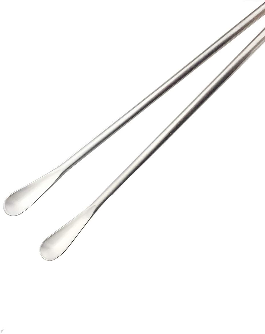 JASHII Silver Matte Long Handle Spoon Cocktail Mixing Stirring Spoons Iced Tea Coffee Spoons with 8.6 inch Long Handle Brushed SUS304 Stainless Steel, 3-Piece