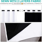 NICETOWN White 100% Blackout Lined Curtains, 2 Thick Layers Completely Blackout - Image 5