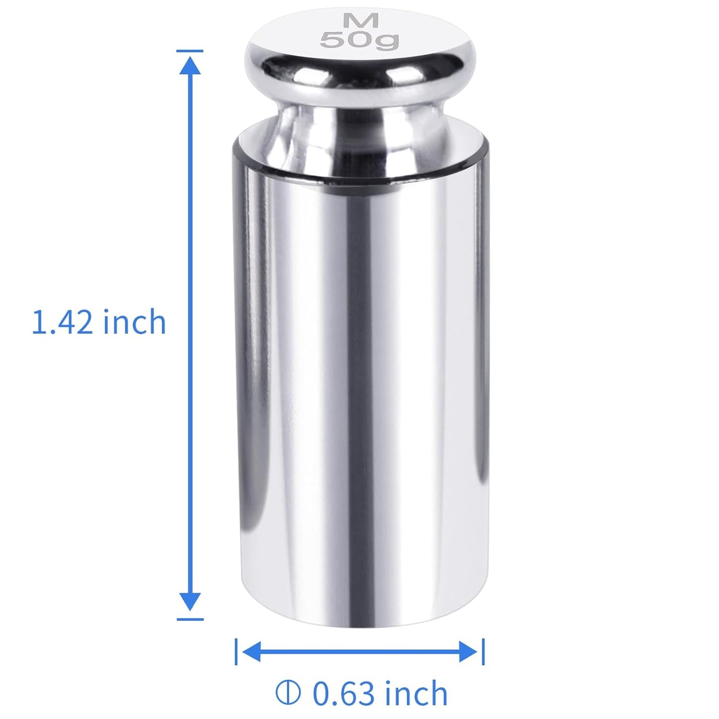 QP Calibration Weights, 50 Gram Scale Weights, OIML Class M1 High Precision Stainless Steel Scale Balance Weights with Chrome Finish, Calibration Weights for Digital Scale, Kitchen Scale, Pocket Scale