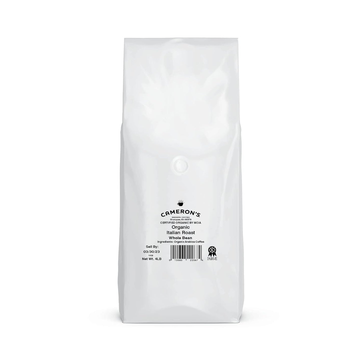 Cameron's Coffee Roasted Whole Bean Coffee, Organic Italian Roast, 4 Pound
