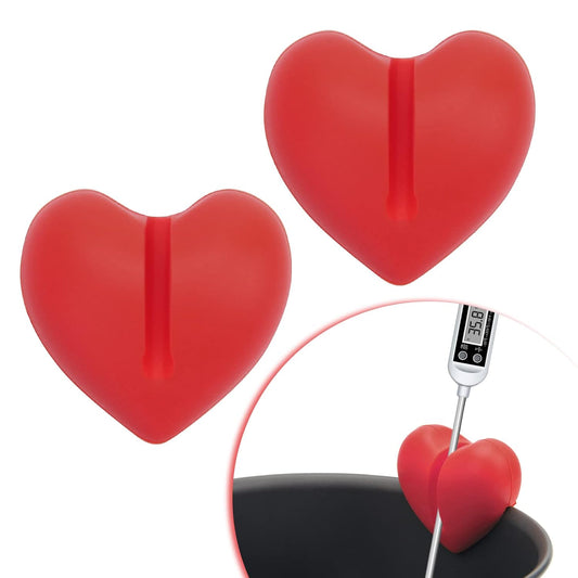 2Pcs Thermometer Pot Clip Holder, Windspeed Red Candy Thermometer Pot Clip Holder for Digital Thermometer Holder for Candle Soap Jam Candy Milk Chocolate Cooking(No Thermometer Include)