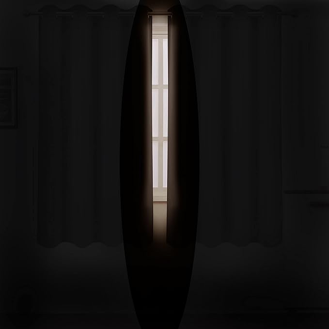 LEMOMO Chocolate Brown Blackout Curtains 42 x 63 Inch Length/Set of 2 Curtain - Image 3