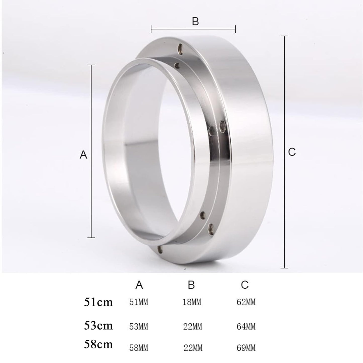 Espresso Dosing Funnel Precision Aluminum Alloy Coffee Dosing Ring Accessories Set for Portafilter Hands-Free (58mm)