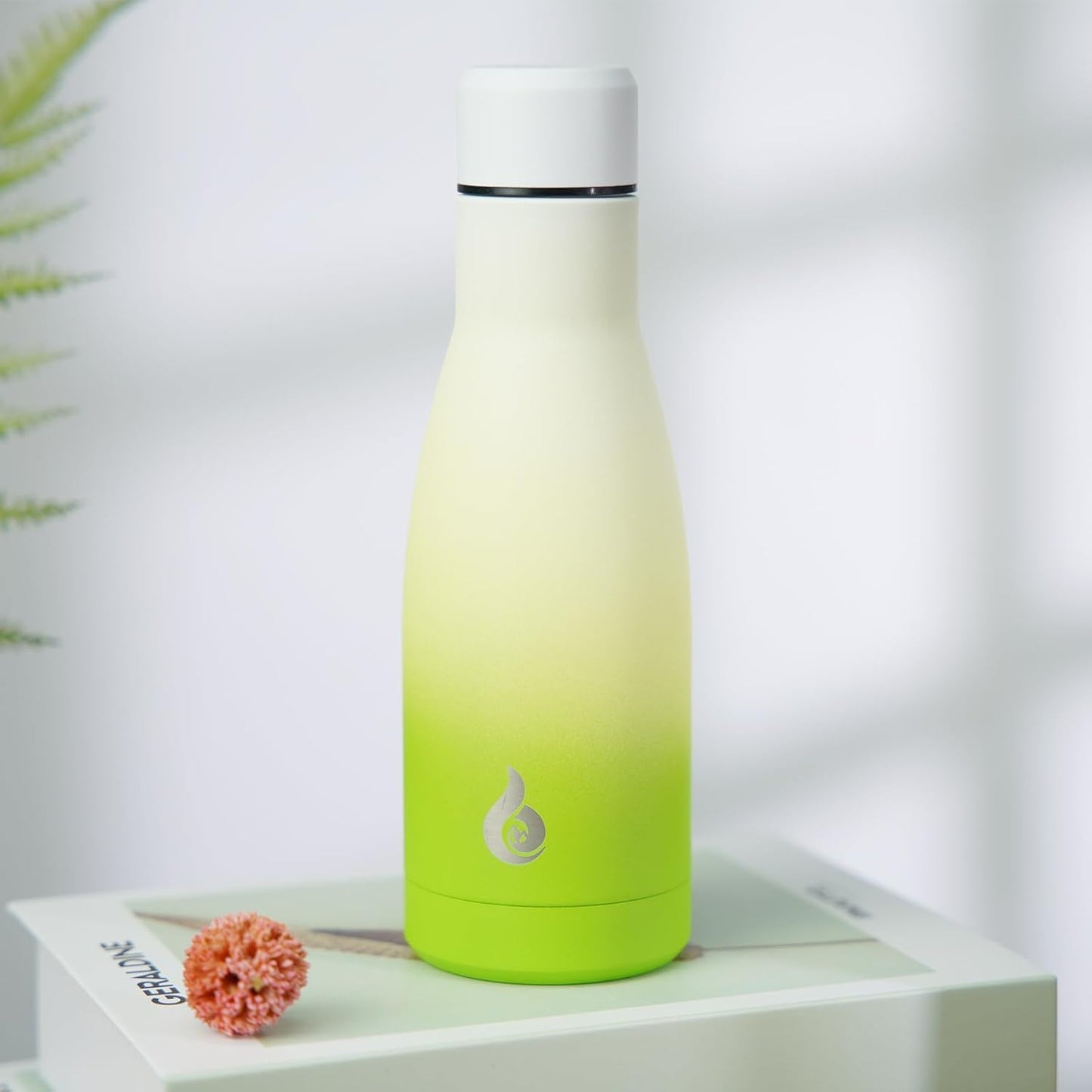 BJPKPK Insulated Water Bottle 12oz Small Stainless Steel Water Bottles Reusable Metal Thermos Keep Cold and Hot,Elegant Green