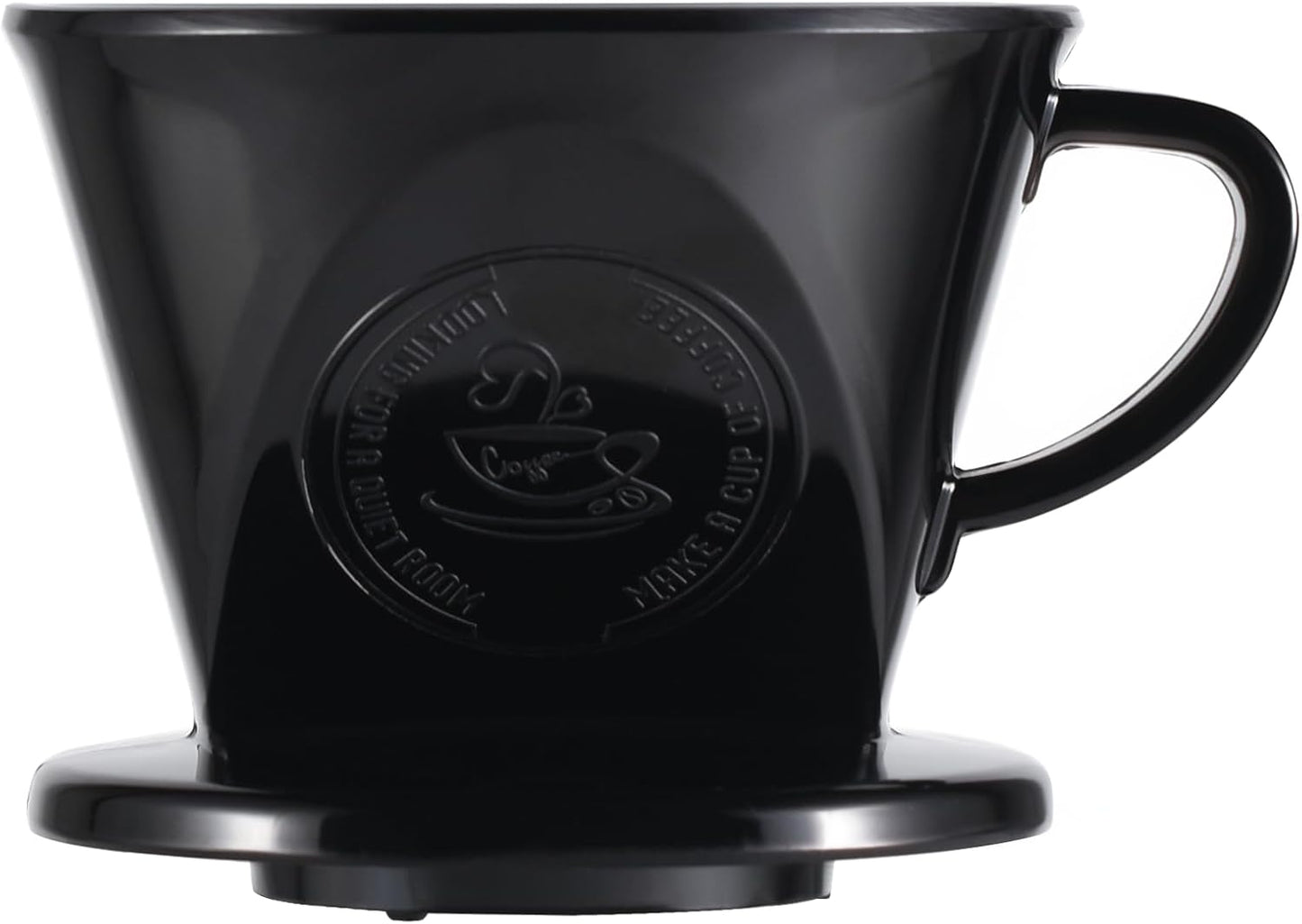 Melamine Pour Over Coffee Maker with 3 Drip Holes, Pour Over Coffee Dripper For Camping, Home, Café, Size 02 (Black)