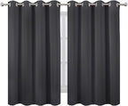 LEMOMO Dark Grey Thermal Blackout Curtains/52 x 54 Inch/Set of 2 Panels Room - Image 2