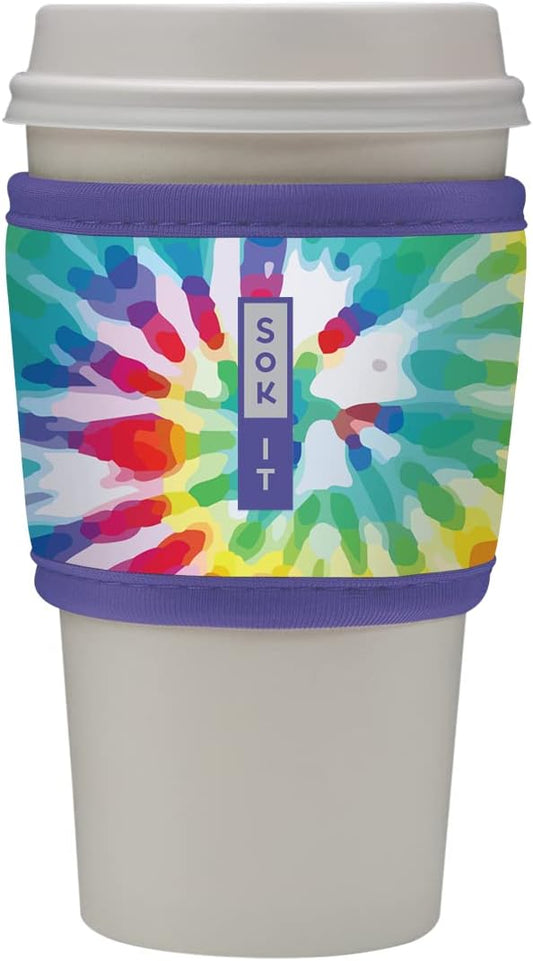 Sok It HotSok Coffee & Tea Reusable Insulated Neoprene Cup Sleeve (Rainbow Tie Dye)