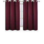 LEMOMO Burgundy Red Blackout Curtains 42 x 54 Inch Length Set of 2 Panels - Image 2