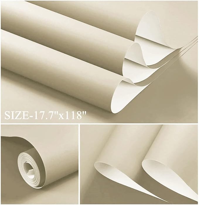 Dimoon 118''x17.7'' White Peel and Stick Wallpaper Contact Paper Modern Self - Image 2