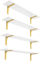 DINZI LVJ Long Wall Shelves, 31.5" Wall Mounted Shelves Set of 4, Large by DINZILVJ