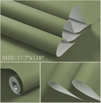 Dimoon 236''x17.7'' Green Peel and Stick Wallpaper Contact Paper Modern Self - Image 2