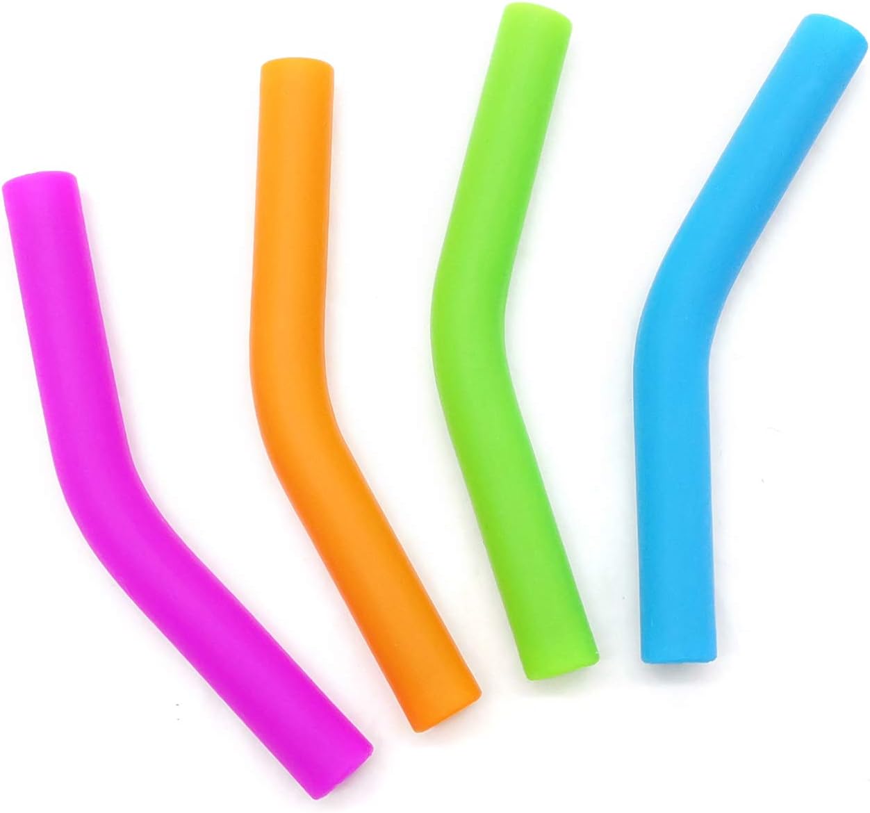 GFDesign Food Grade Silicone Straw Elbows Tips Soft Reusable Metal Stainless Steel Straw Nozzles Only Fit for 5/16" Wide (8mm Outer Diameter) Multicolor - Set of 8