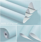 Dimoon 236''x17.7'' Blue Peel and Stick Wallpaper Contact Paper Modern Self - Image 2