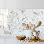 AULIGET 72 Piece Hexagon Tile Peel and Stick Backsplash, Polished White Marble - Image 3