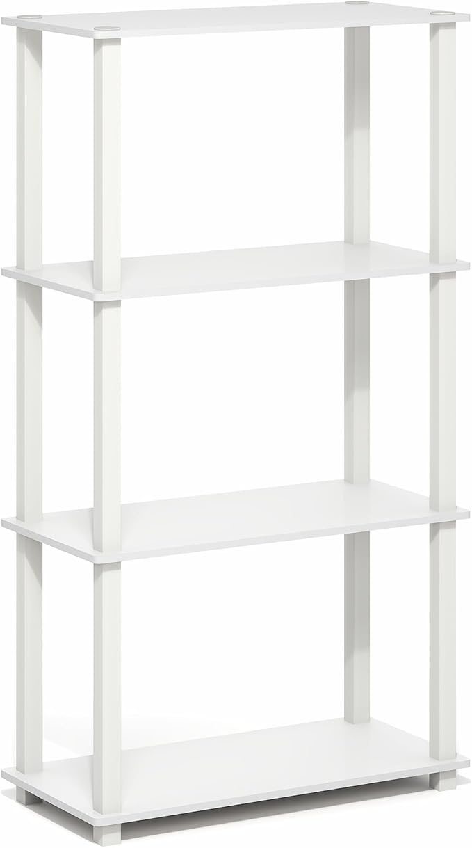 Furinno Turn-S-Tube Storage Shelves, 4-Tier Book Shelf, Corner Shelf, Toolless - Image 6