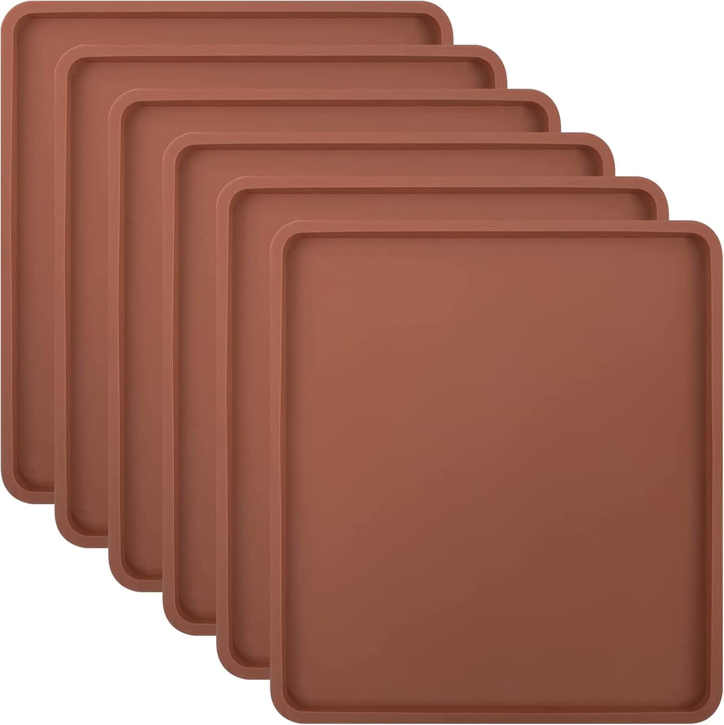 Aulock 6PCS Silicone Food Dehydrator Sheets with Edge, Compatible with Cosori 12" x 11" Trays, Square Non-stick Tray Liner, High Temperature Resistance Reusable Dryer Mats